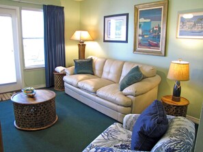 Condo, Multiple Beds, Beach View (Grand Caribbean East 210) | Living room | Flat-screen TV - Grand Caribbean East by Crystal Waters (Destin)