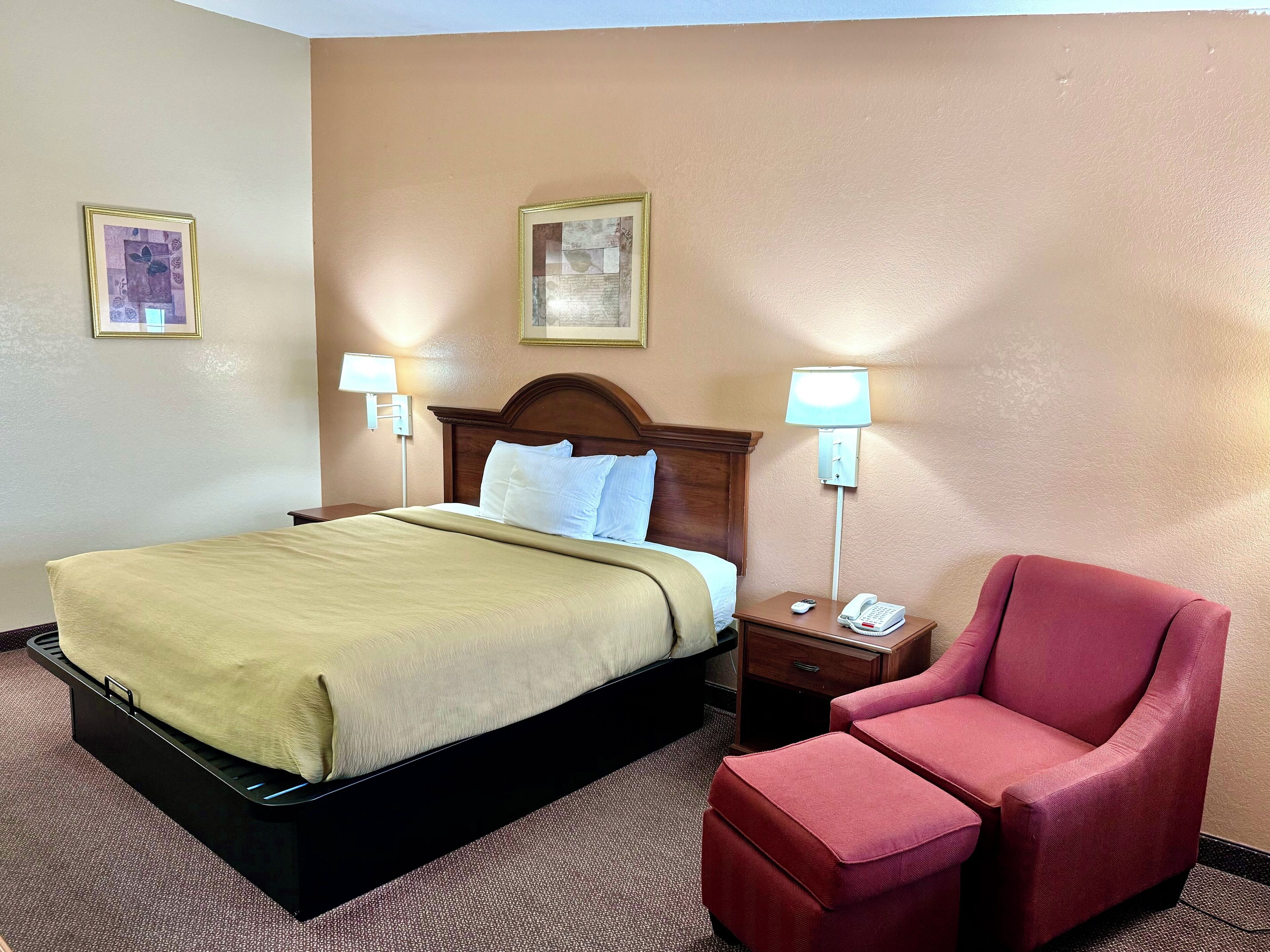 Blackout curtains, iron/ironing board, rollaway beds, free WiFi