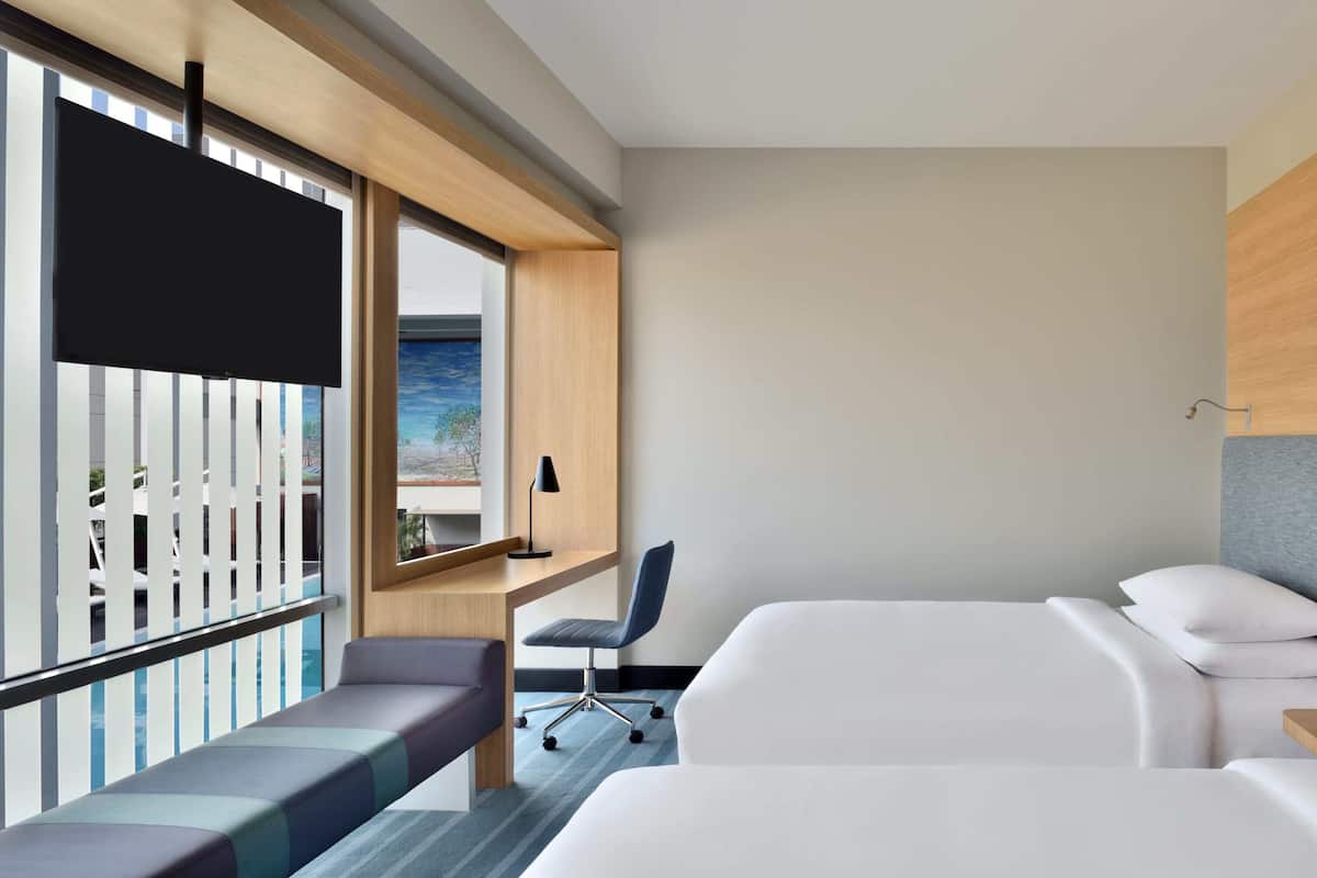 aloft, 룸, 싱글침대 2개, 수영장 전망 | 1 개의 침실, 이집트산 면 시트, 고급 침구, 오리/거위털 이불