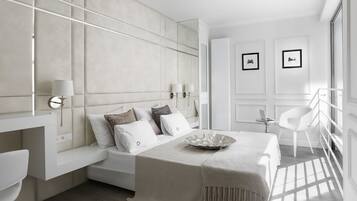 Individually decorated, individually furnished, desk, iron/ironing board