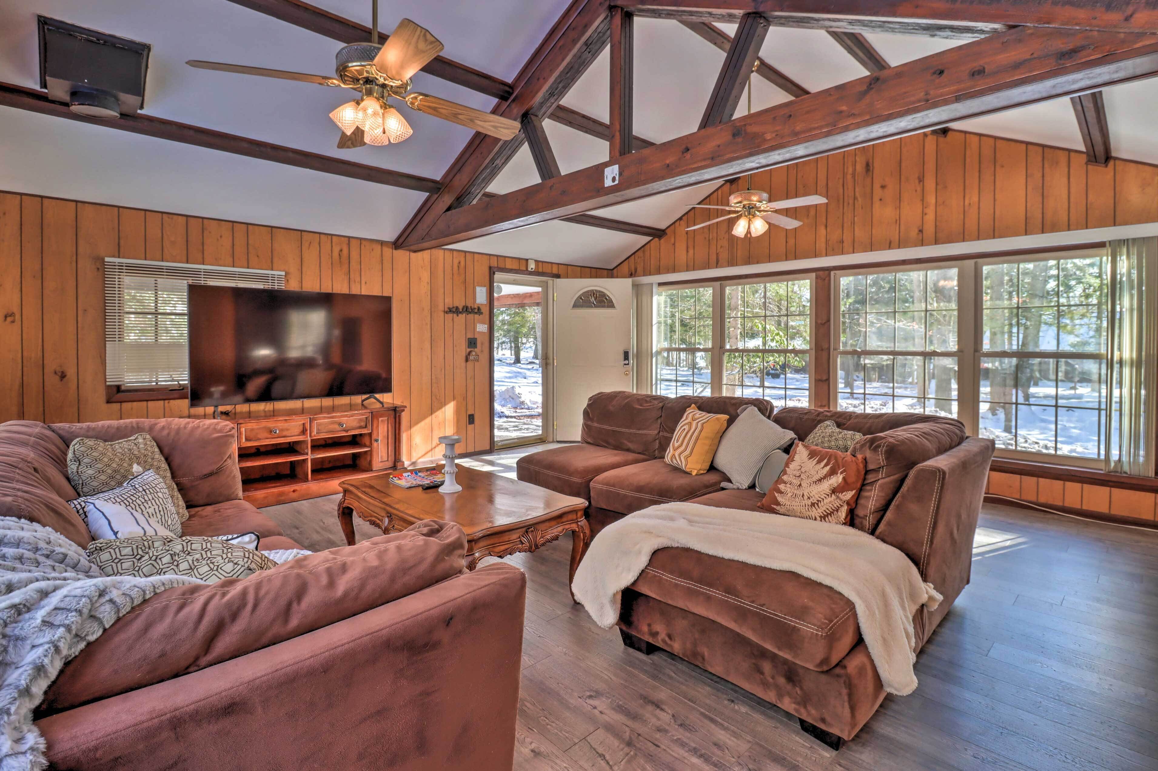 Rustic Lake Harmony Home w/ Fire Pit & Hot Tub!