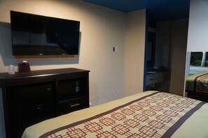 Desk, free WiFi, bed sheets