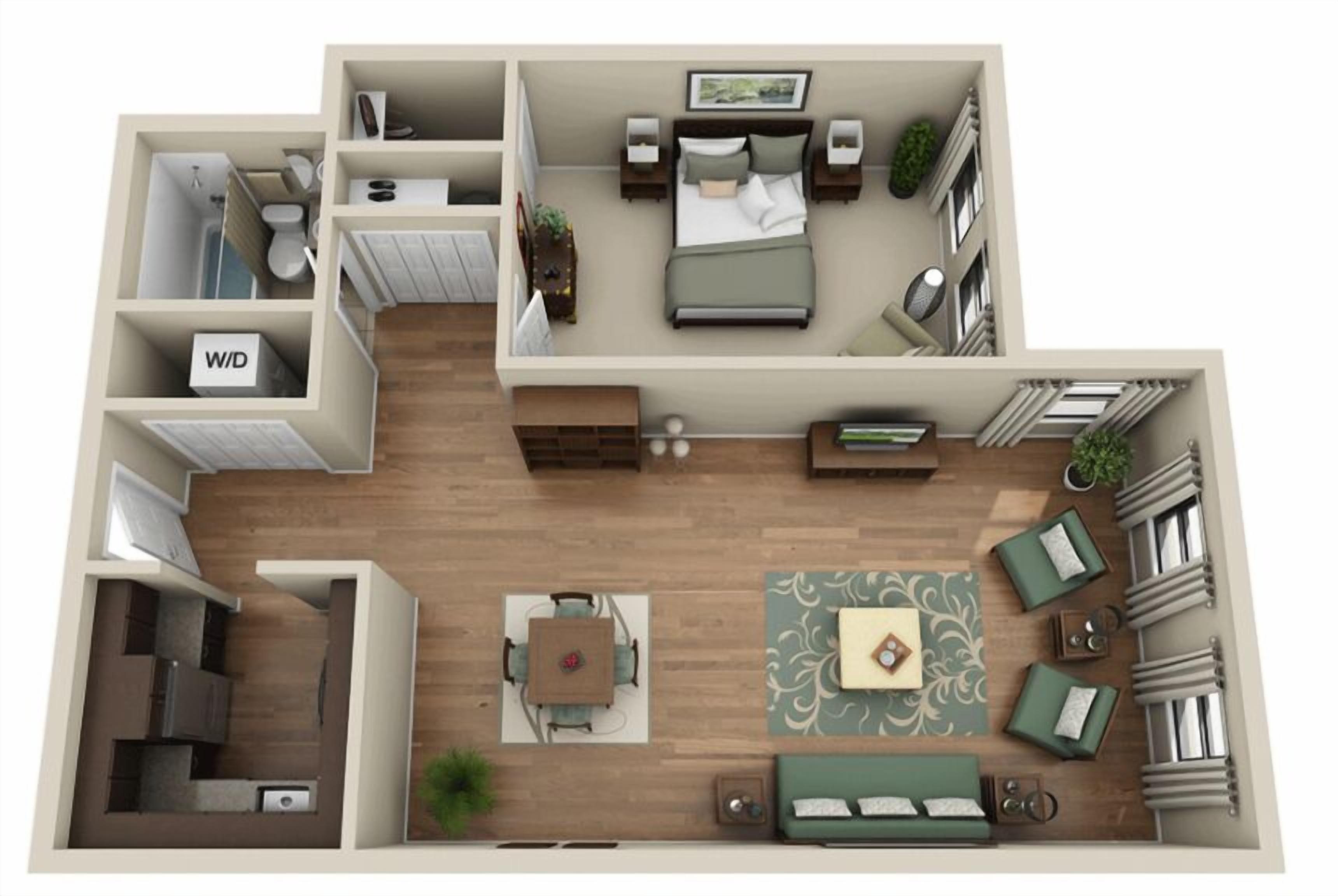 luxury apartment, 1 bedroom, non smoking, kitchen | floor plan