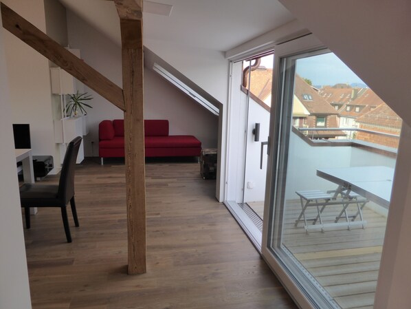 Una Smart TV, un reproductor de DVD, libros, una videoteca