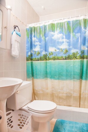 Apartment, 2 Bedrooms | Bathroom | Shower, free toiletries, towels - Montones Beach Apartment C-3 (Isabela)