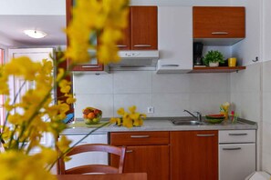 Kjøleskap, kokeplater og kaffetrakter/tekoker