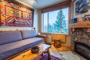 TV, fireplace, DVD player, stereo