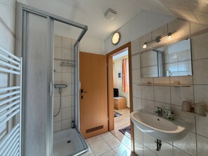 Shower, soap, toilet paper