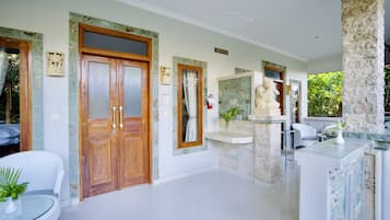 Deluxe Villa, Multiple Beds, Pool View, Poolside | Balcony view