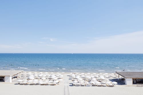 Private beach, white sand