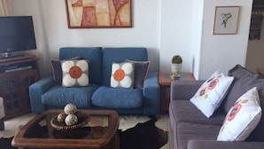 Living area - Departamento frente al mar en Tercer piso, 2 dormitorios. Puerto velero (Coquimbo)