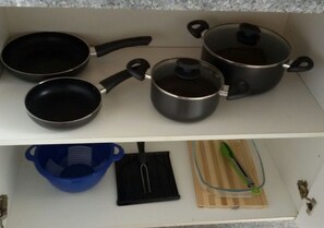 Full-size fridge, microwave, coffee/tea maker