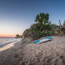Private beach, sun loungers, beach umbrellas, beach towels