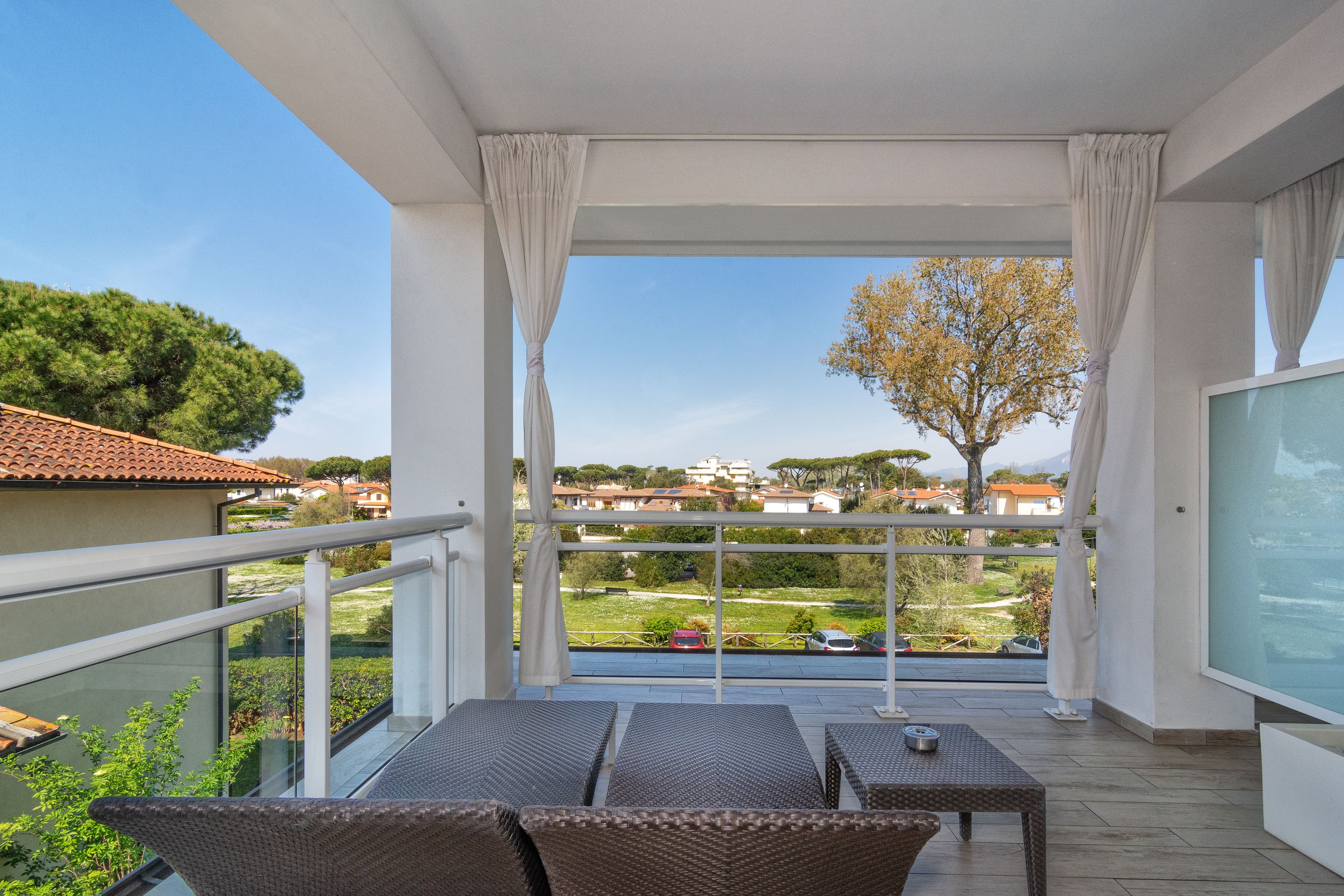 deluxe double room, pool view | terrace/patio