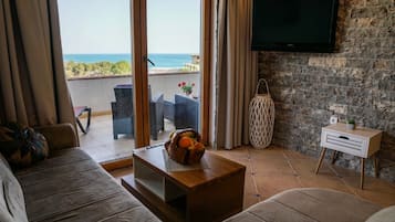 Superior Apartment, 2 Bedrooms, Balcony | Living area | LCD TV, stereo