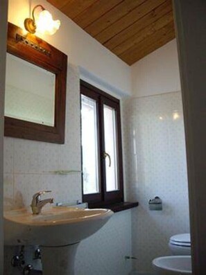 Douche, articles de toilette gratuits, bidet