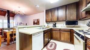 Condo, 2 Bedrooms | Private kitchen | Full-sized fridge, microwave, oven, stovetop