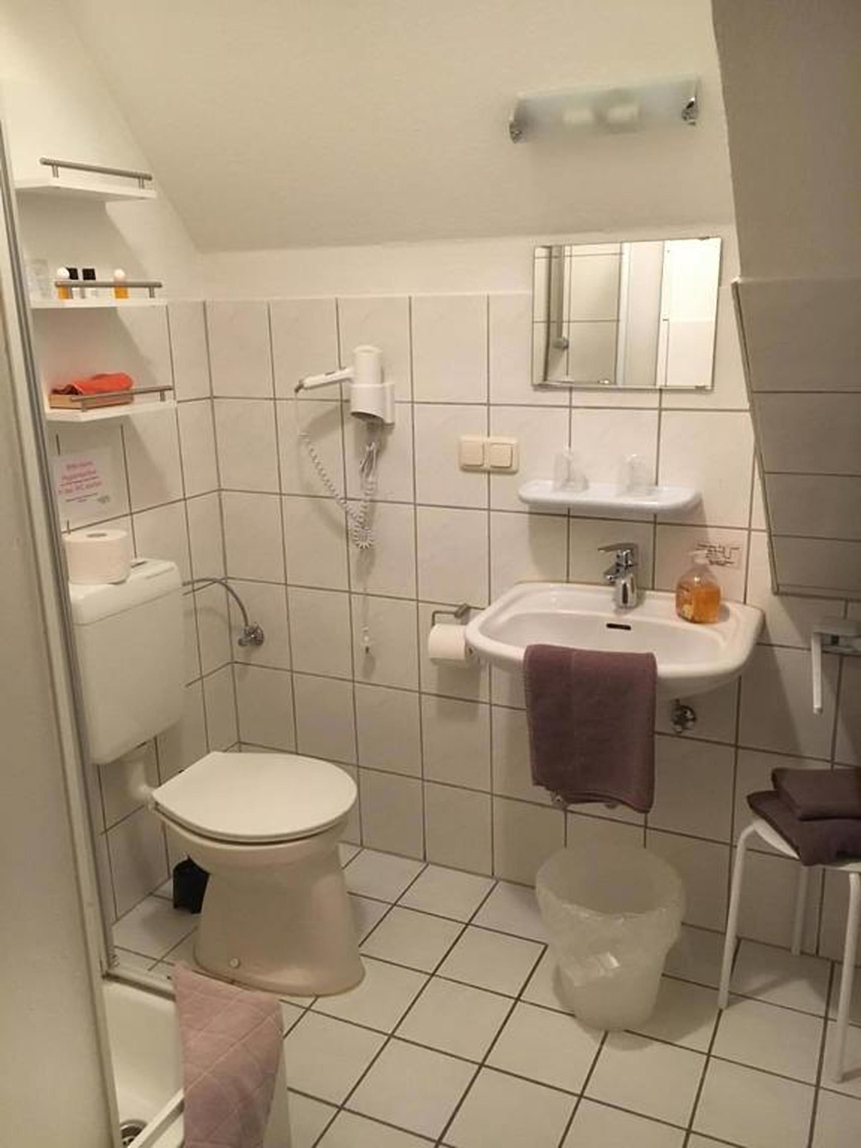 triple room | bathroom | shower, free toiletries, hair dryer, towels