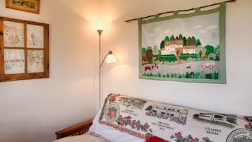 Comfort Cabin, 1 Bedroom, Kitchen, Mountain View | Living area | TV, fireplace, DVD player