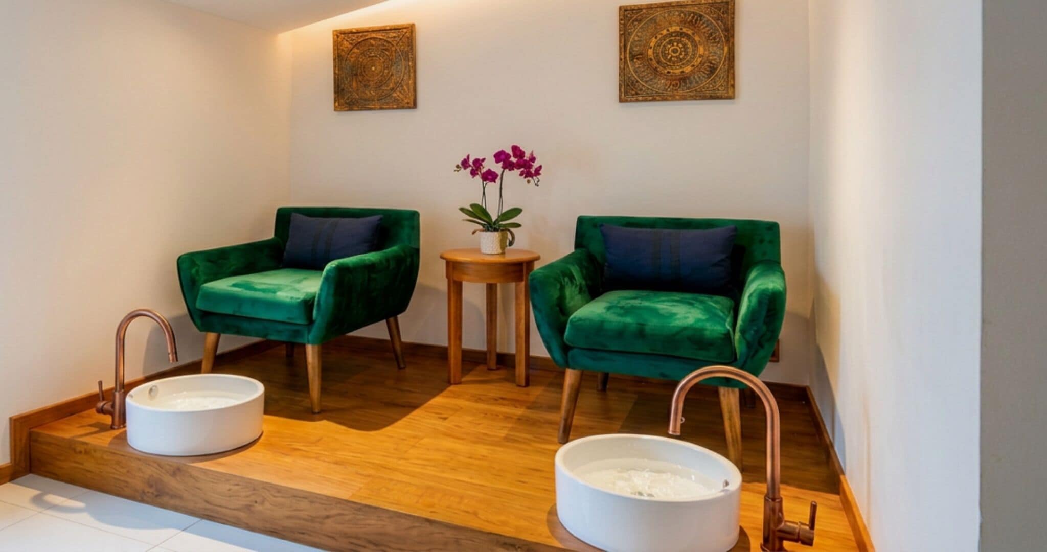 Salas de tratamiento para parejas, sauna y masajes de tejido profundo 