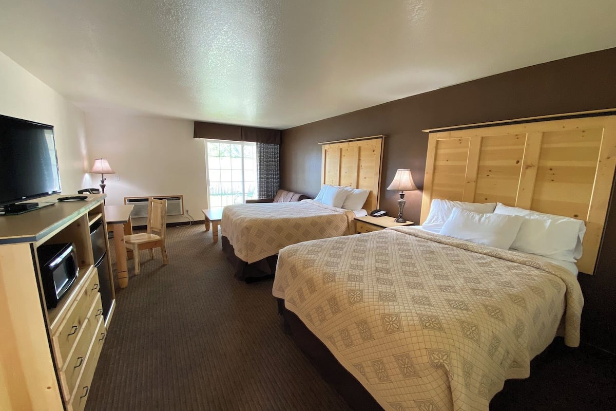 laptop workspace, blackout curtains, iron/ironing board, free wifi