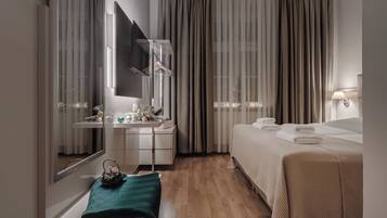 Deluxe-Apartment, 2 Schlafzimmer | Hochwertige Bettwaren, Select-Comfort-Betten, schallisolierte Zimmer