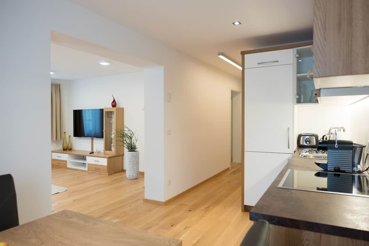 deluxe apartment, 1 bedroom (incl. 50€ cleaning fee) | living area | flat-screen tv