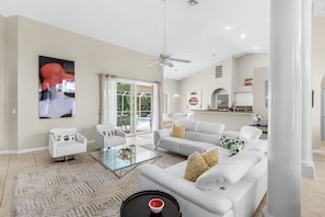 TV, books, video library, stereo - Luxury 4 Bedroom, Heated Pool. Billiard Room! Amazing Upscale Decor!- Villa Jolie - Roelens (Cape Coral)