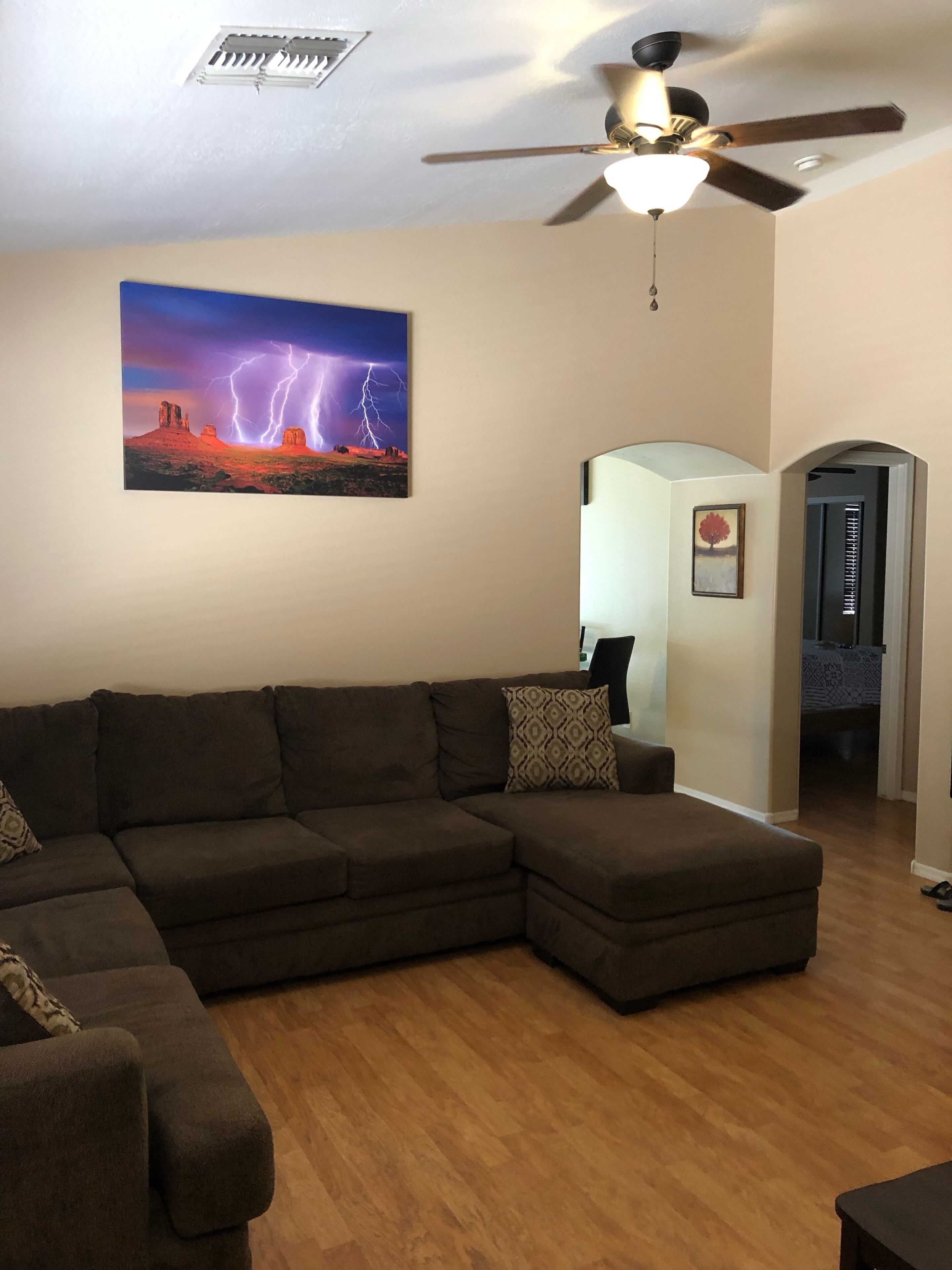 Smart TV, DVD player, books, video library