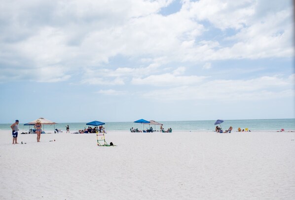 On the beach, beach towels