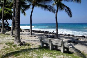 Sun-loungers, beach towels