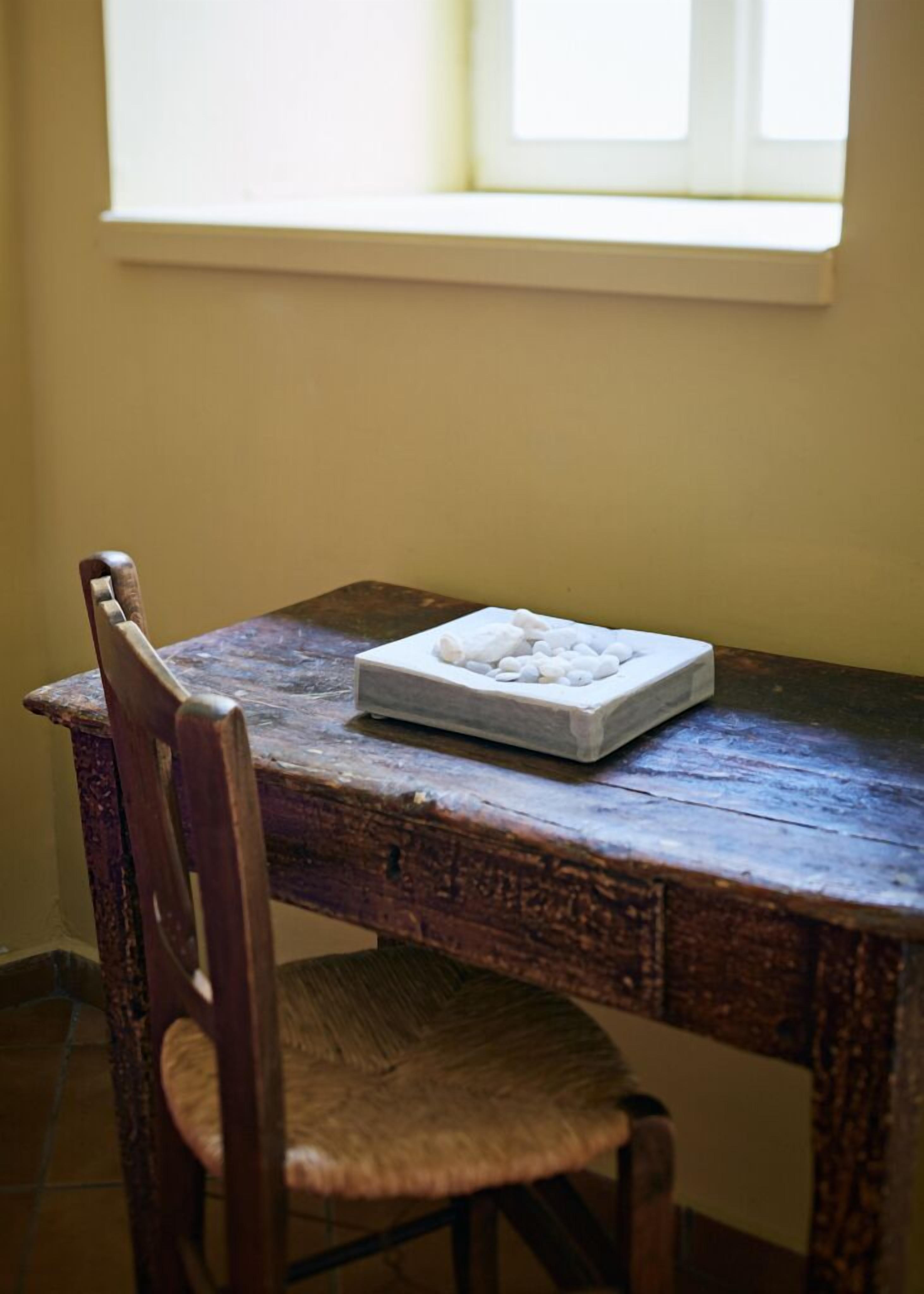 blue and yellow mezzanine studio | minibar, in-room safe, desk, soundproofing