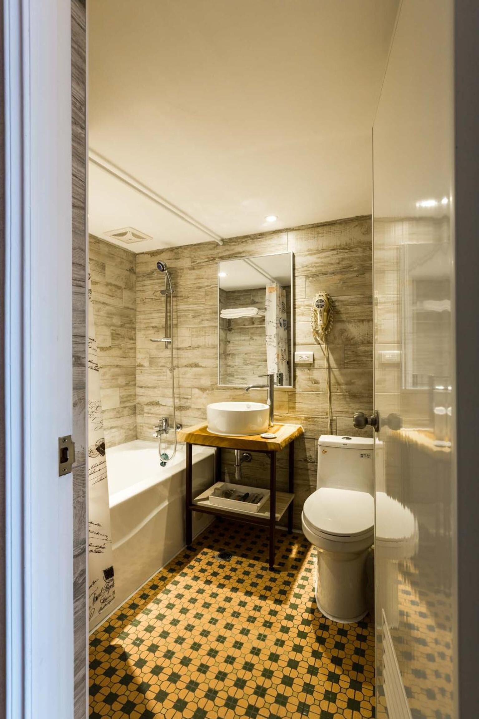 free toiletries, hair dryer, slippers, towels