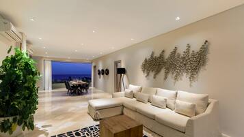 Double View Penthouse | Living area | 42-inch Smart TV with digital channels
