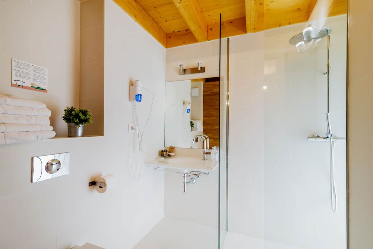 family duplex | bathroom | shower, rainfall showerhead, free toiletries, hair dryer