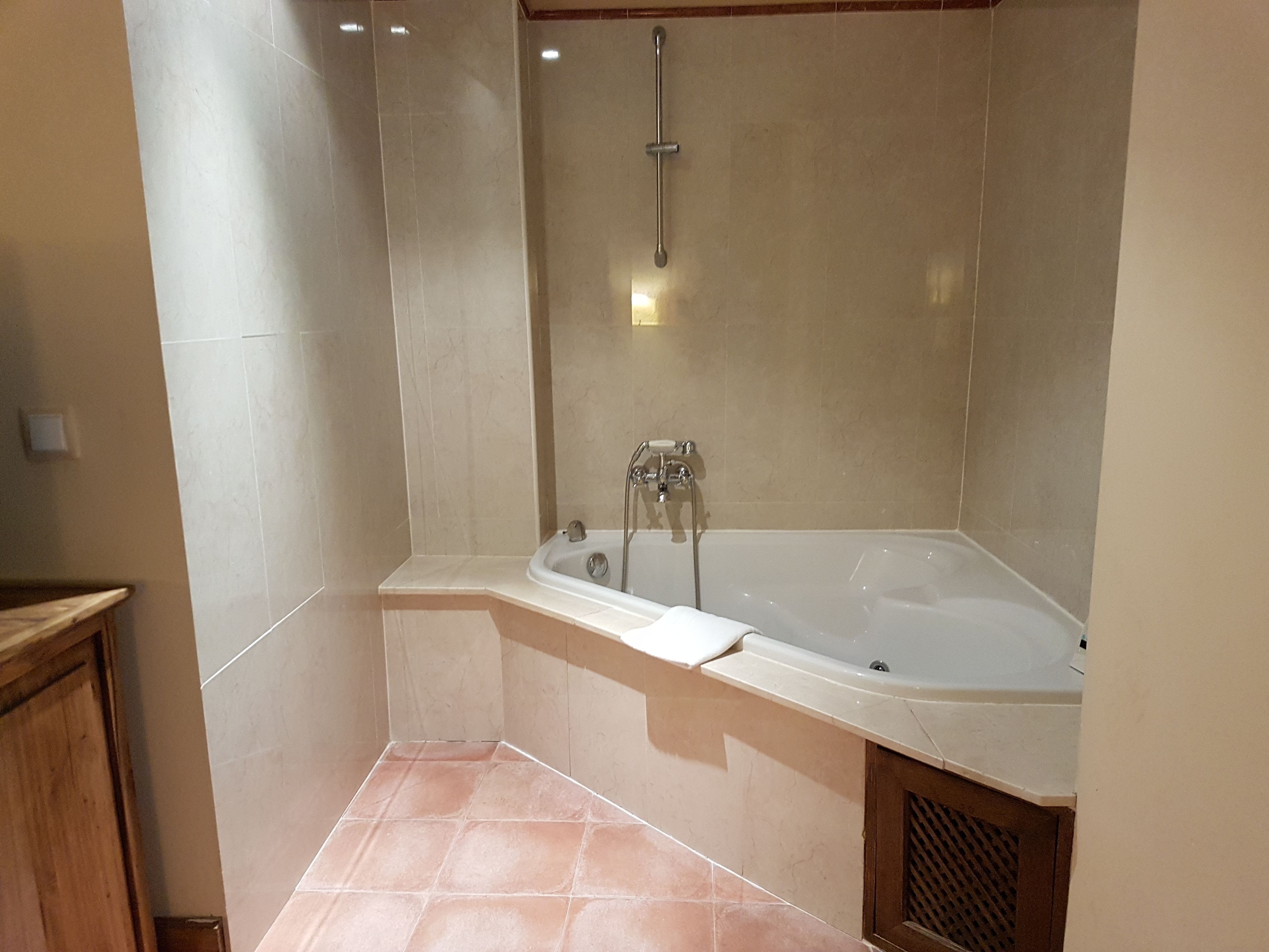 suite | bathroom | shower, hair dryer