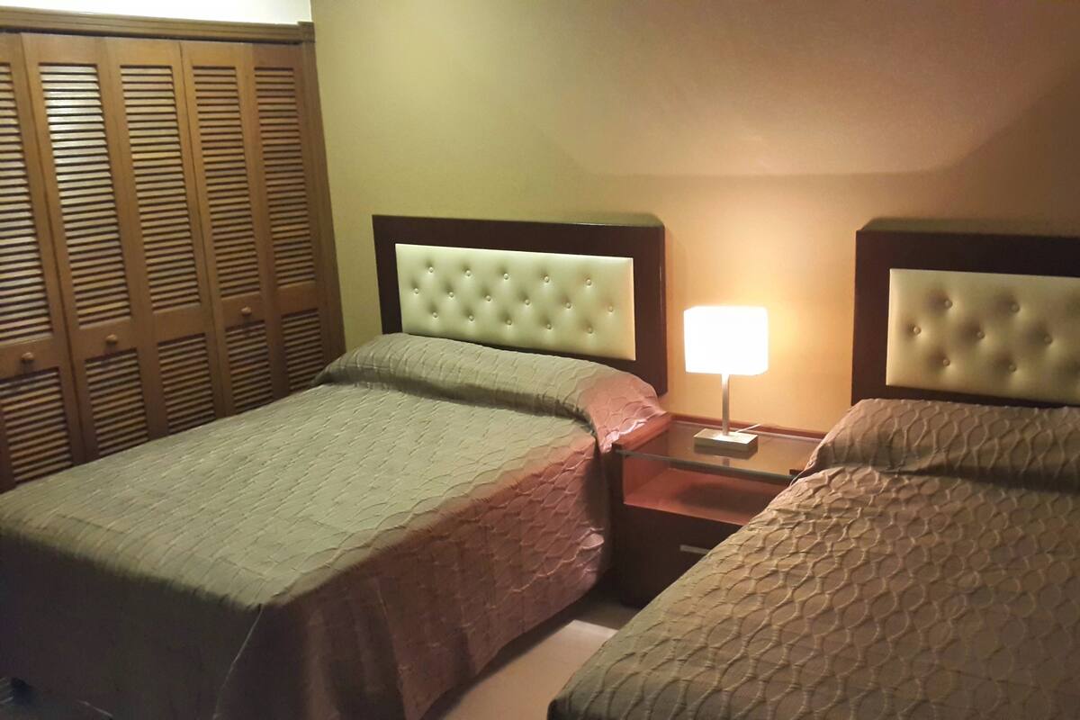 Desk, free WiFi, bed sheets