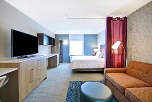 49-inch flat-screen TV with cable channels, TV