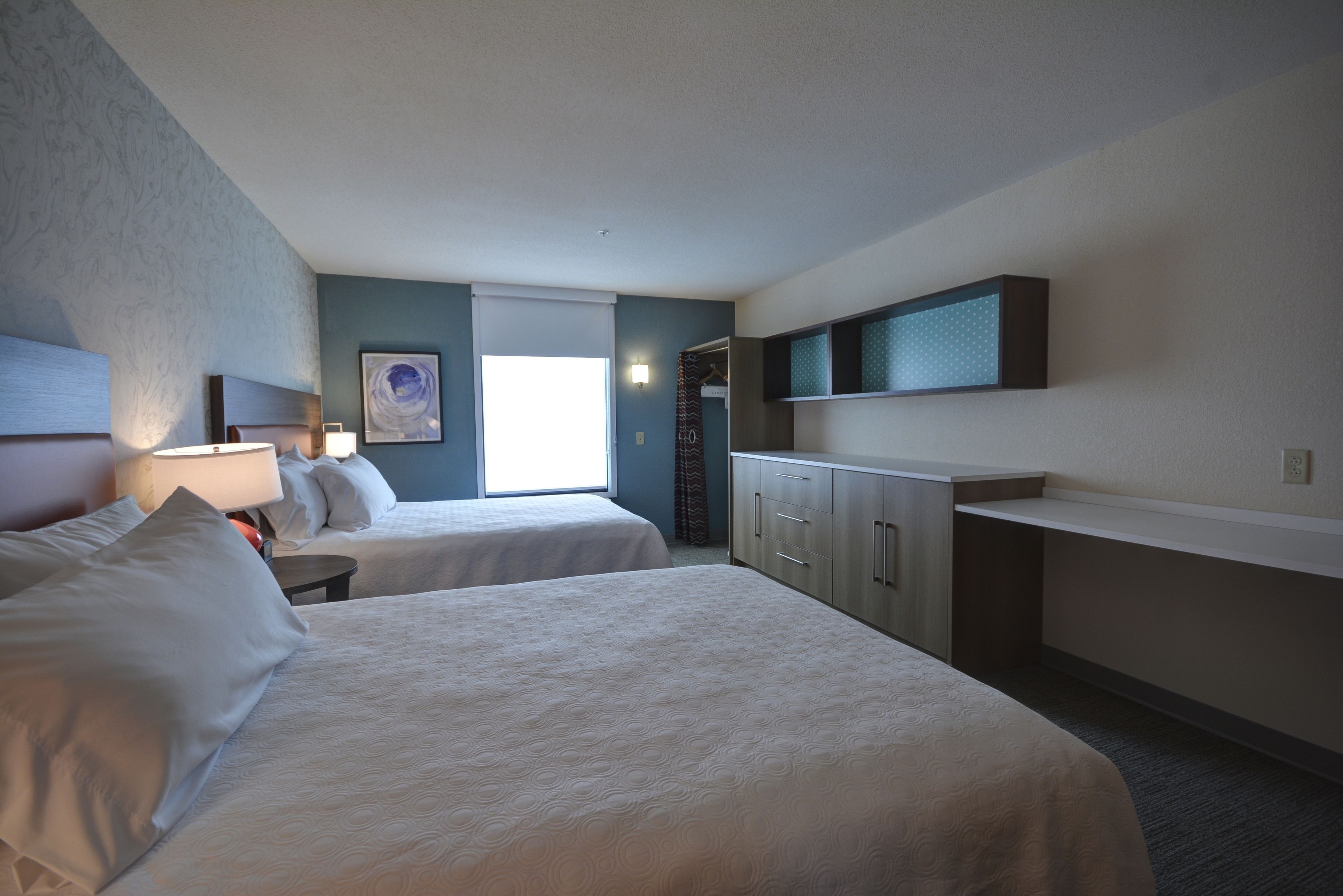 desk, laptop workspace, blackout curtains, soundproofing