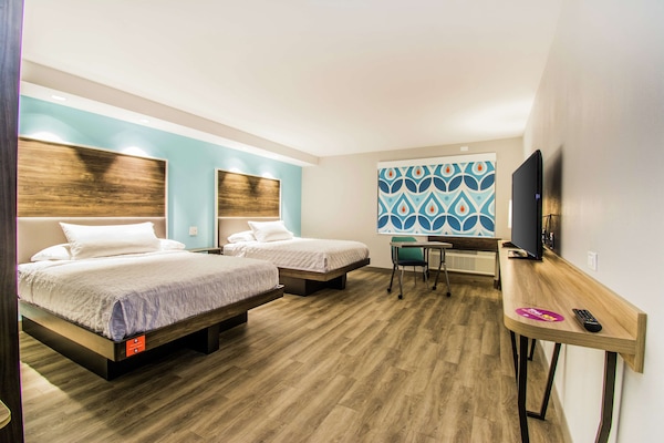 Room, 2 Queen Beds, Accessible (Roll-In Shower) | In-room safe, desk, laptop workspace, cribs/infant beds