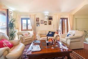 Smart TV, chimenea y libros