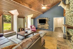 Télévision, cheminée