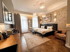 Deluxe Double or Twin Room, 1 Bedroom, Kitchenette | 1 bedroom, premium bedding, down comforters, minibar - Alfons Boutique Hotel (Prague)