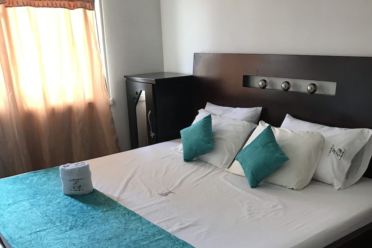 Basic dubbelrum - 1 sovrum - privat badrum (Air conditioner) | Ljudisolering, strykjärn/strykbräda och gratis wi-fi