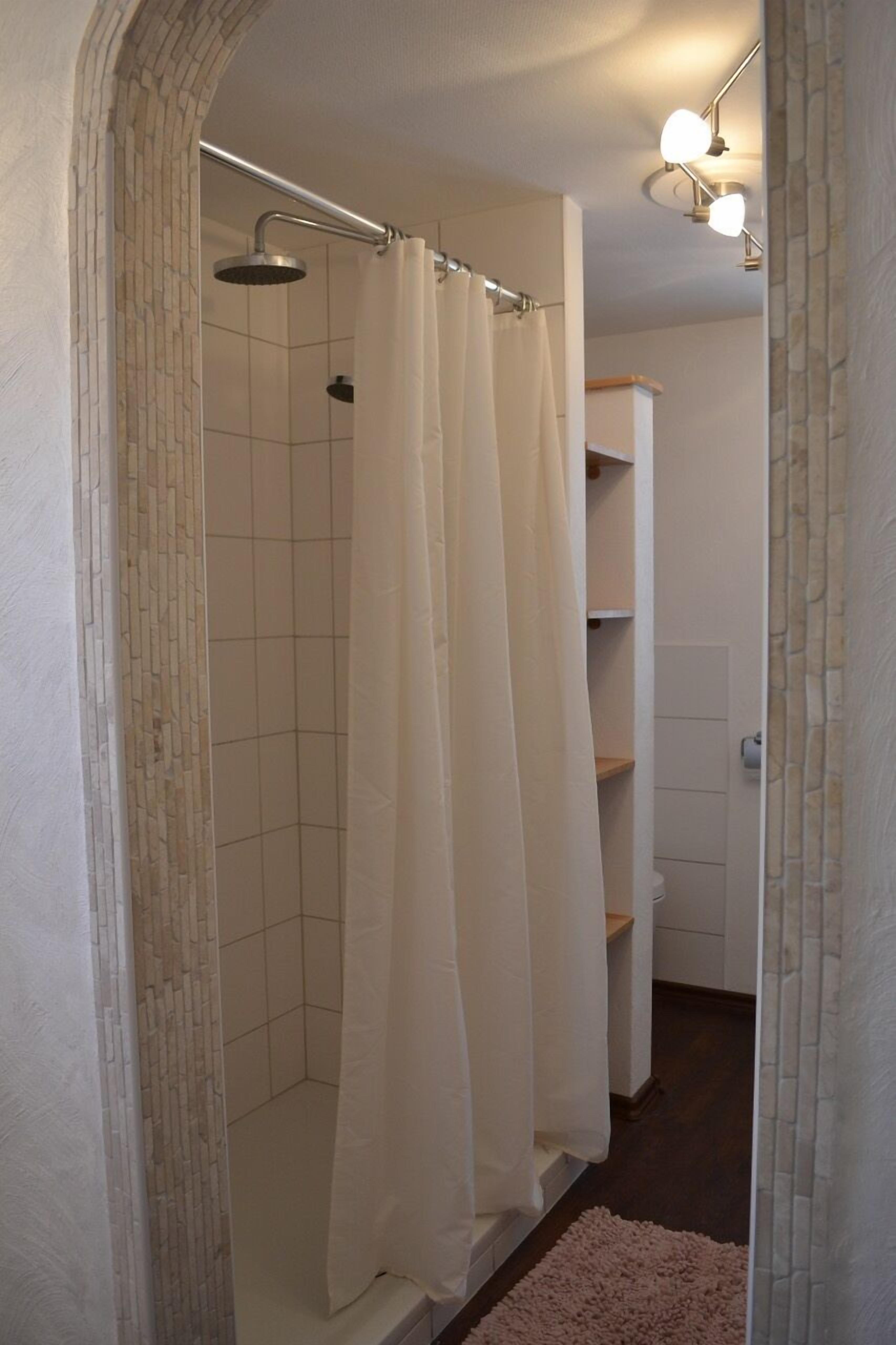 シャワー、ヘアドライヤー、石鹸、トイレットペーパー