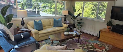 Smart TV, fireplace, DVD player, table tennis