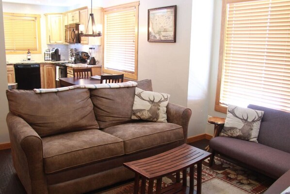Flat-screen TV, fireplace, Netflix, DVD player