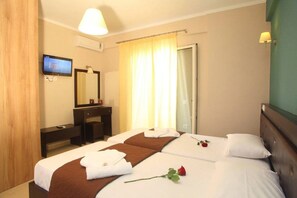 Iron/ironing board, free cots/infant beds, free WiFi, bed sheets