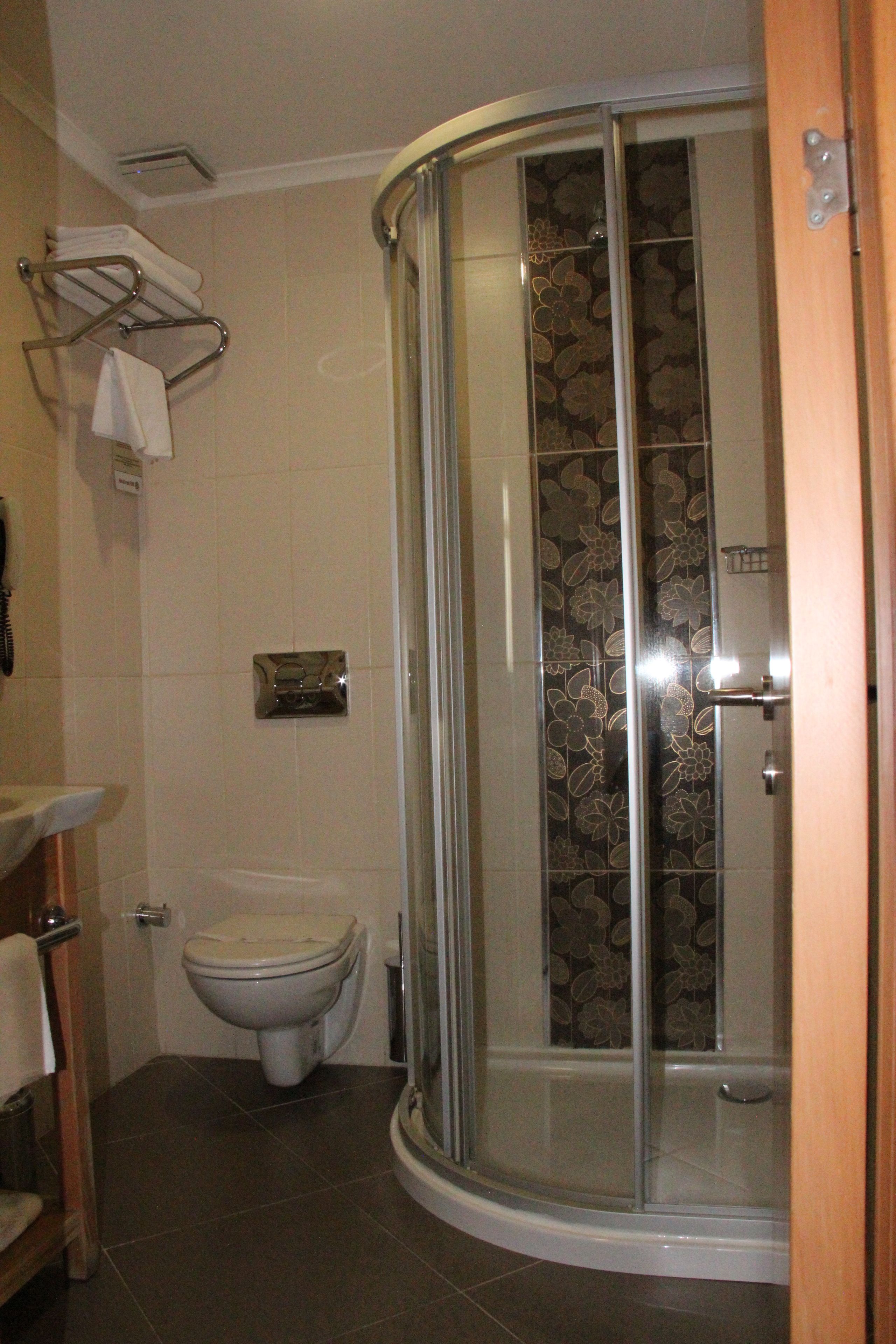 standard room | bathroom | shower, free toiletries, hair dryer