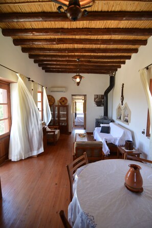 Comfort Apartment | Living area | Flat-screen TV, fireplace